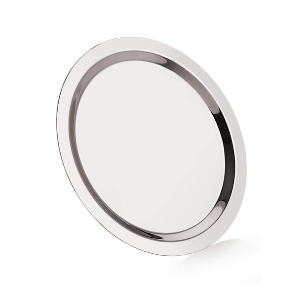 Mansa Home Stainless Steel 10, 22 Gauge, Tope Cover/Ciba/Lid/Cheeba/Dhakan, 17.5 cm, Multipurpose, Round Steel Lid, Silver