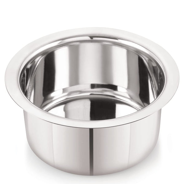 Mansa Home Stainless Steel 10 22G Flat Bottom Tope, 1100 ml, Silver, Durable Quality Cookware Ideal for Boiling, Steaming, and Cooking, with Excellent Heat Retention and Effective Performance