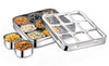 Stainless Steel Dry Fruit Box 9 Bowl With 3d Cut Lid