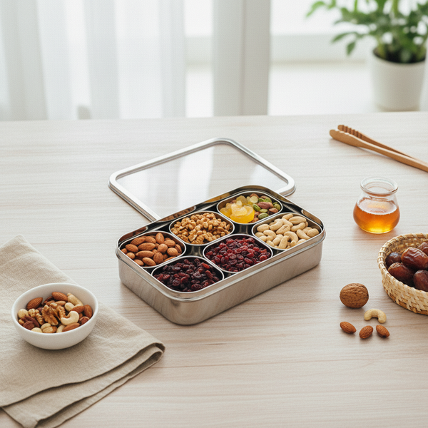 Dry-Fruit Box See Through Lid With 6 Bowl