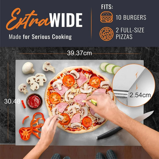 Mansa Home 15.5"x12"x1" Extra Large Stainless Steel Cutting Board (Silver)