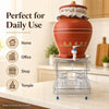 2-in-1 Matka Stand with Drainage Pipe, Water Pot Stand for Clay Pot & Water Dispenser