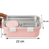 Mansa Home Bento 3 Compartment (Purple with Chutney Box) Stainless Steel Lunch Box with Steel Cutlery Inside | Heating & Water Insulation Design | Leak-Resistant | 750 ML | Office & School