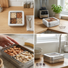 Mansa Home Stainless Steel 4 Dry fruit/Spice Box for Kitchen | See-Through Lid Masala/Dry Fruit Box