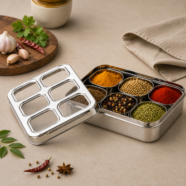 Mansa Home 6 Compartments Masala Dabba