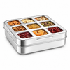 Stainless Steel Dry Fruit Box 9 Bowl With 3d Cut Lid