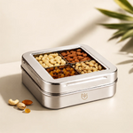 Mansa Home Stainless Steel 4 Dry fruit/Spice Box for Kitchen | See-Through Lid Masala/Dry Fruit Box